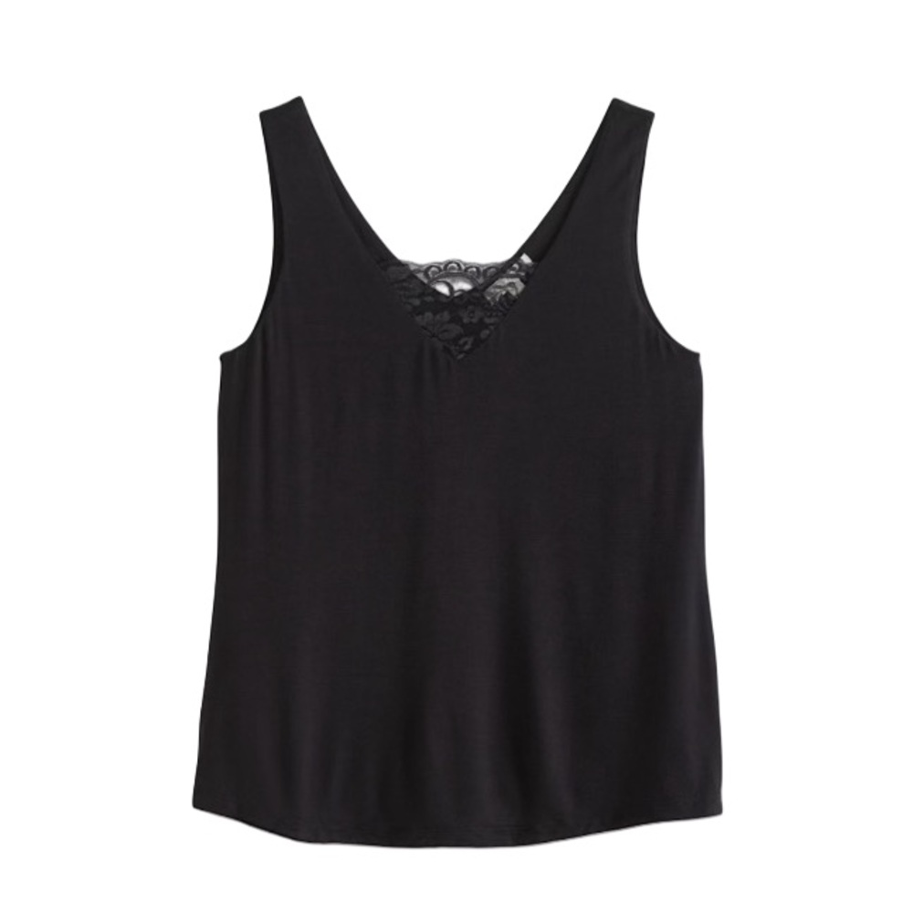 Nine Britton Black Camisole with Lace Detail
